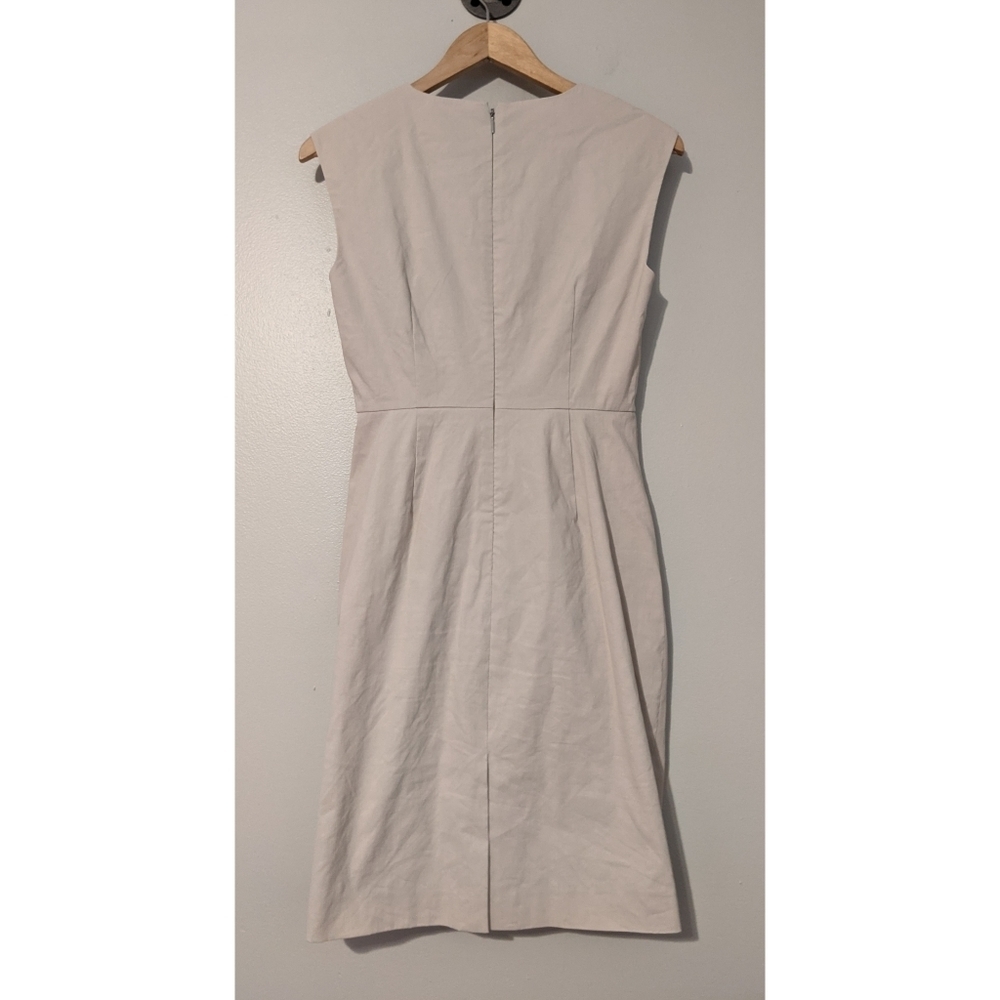 Rebecca Taylor Cream Ruched Ruffle Sheath Dress - Picture 8 of 14